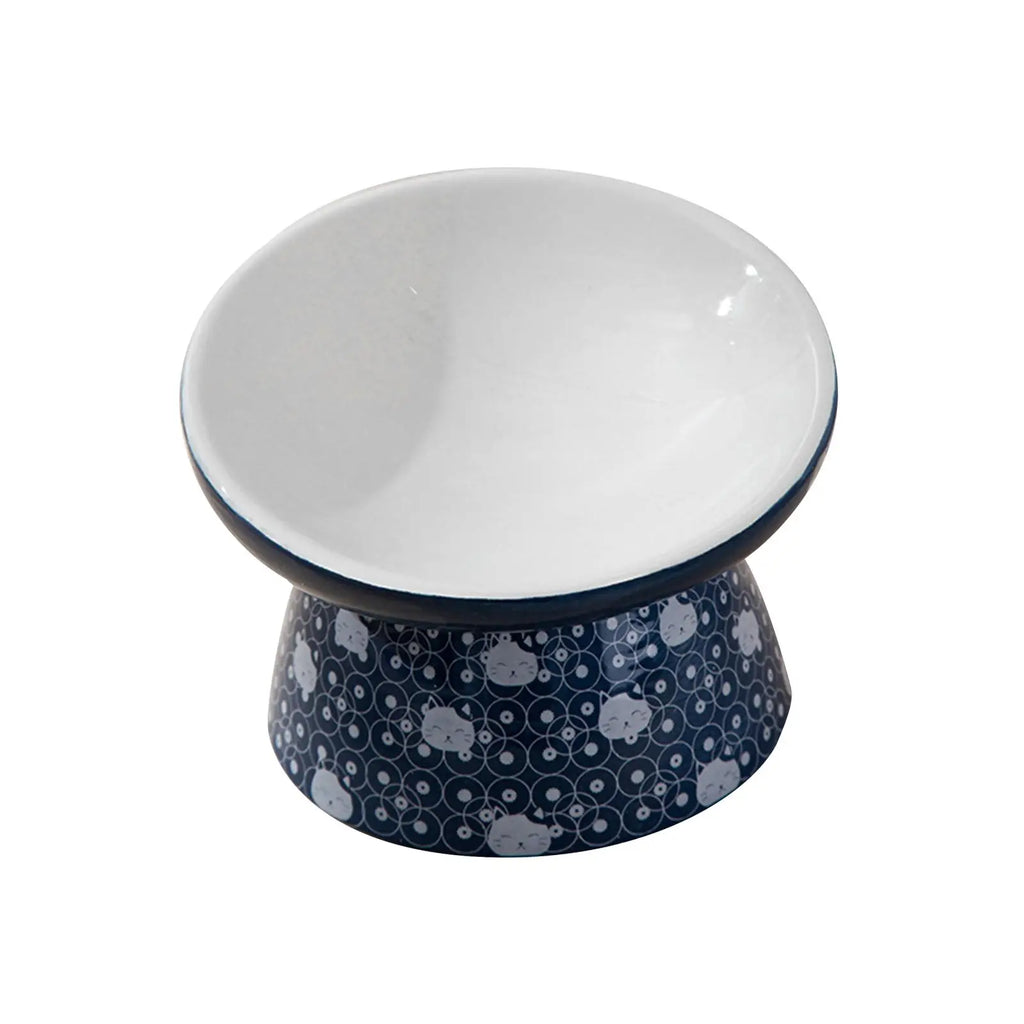 Kattmatskål i keramik med motiv