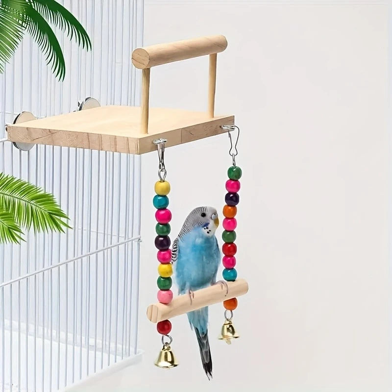 Trägunga med Sittplattform & Tuggleksaker